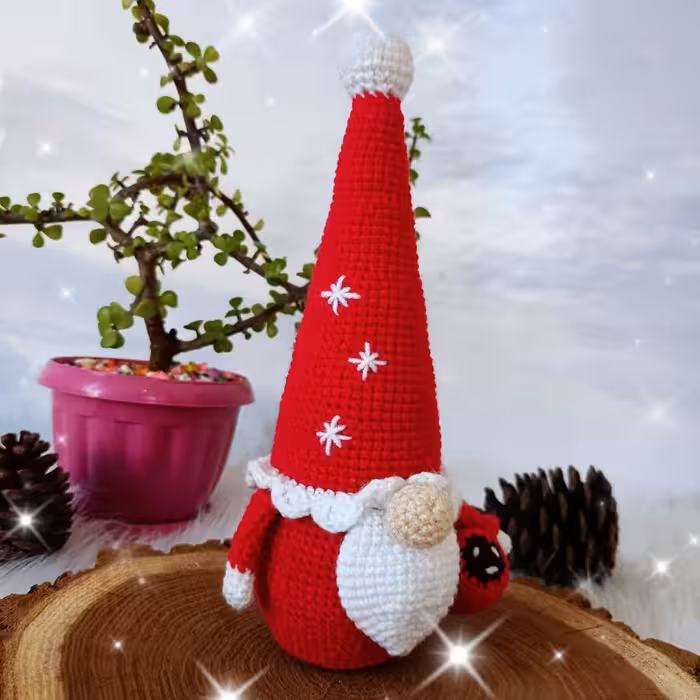 عروسک بافتنی مدل گنوم بابانوئل کد 60359