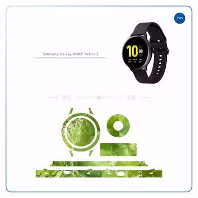 برچسب ماهوت طرح Green-Crystal-Marble مناسب برای ساعت هوشمند سامسونگ Galaxy Watch Active 2 44mm