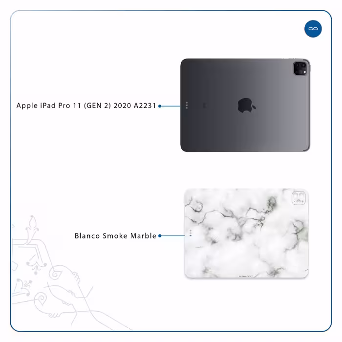 برچسب پوششی ماهوت مدل Blanco-Smoke-Marble مناسب برای تبلت اپل iPad Pro 11 (GEN 2) 2020 A2231