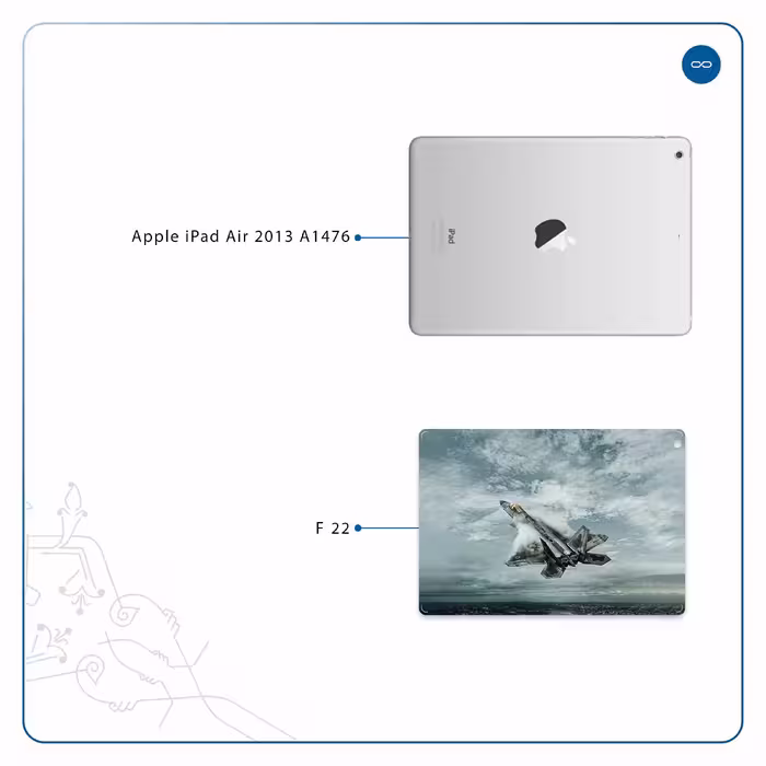برچسب پوششی ماهوت مدل F-22 Raptor مناسب برای تبلت اپل iPad Air 2013 A1476