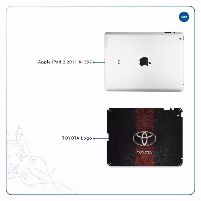 برچسب پوششی ماهوت مدل TOYOTA-Logo مناسب برای تبلت اپل iPad 2 2011 A1397