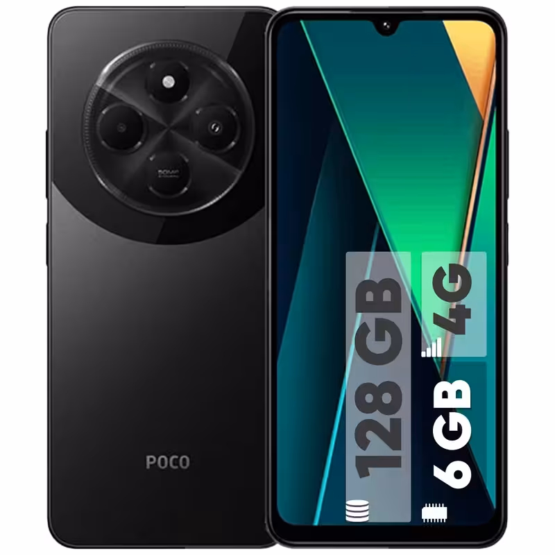 موبایل شیائومی مدل Poco C75 دو سیم کارت ظرفیت 128 گیگابایت و رم 6 گیگابایت - نسخه به‌همراه شارژر - فروشگاه اینترنتی سیب سبز