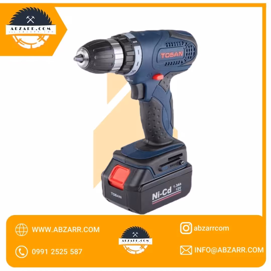 دریل پیچ گوشتی شارژی 12 ولت 9919 DC توسن