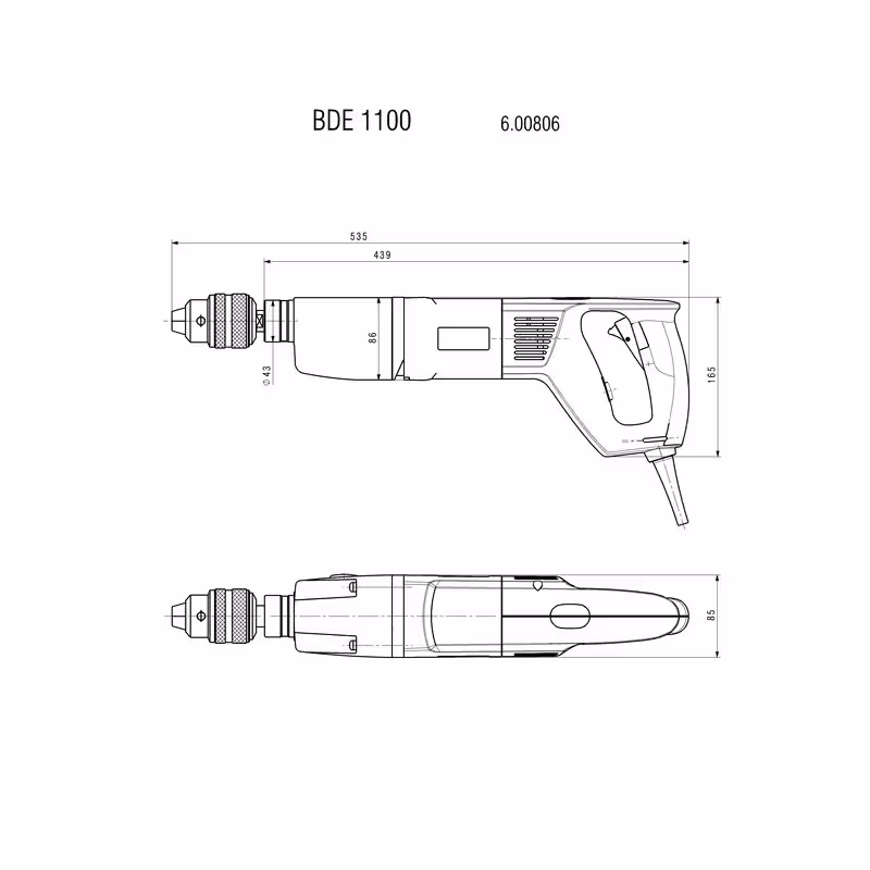 دریل گیربکسی متابو مدل BDE 1100