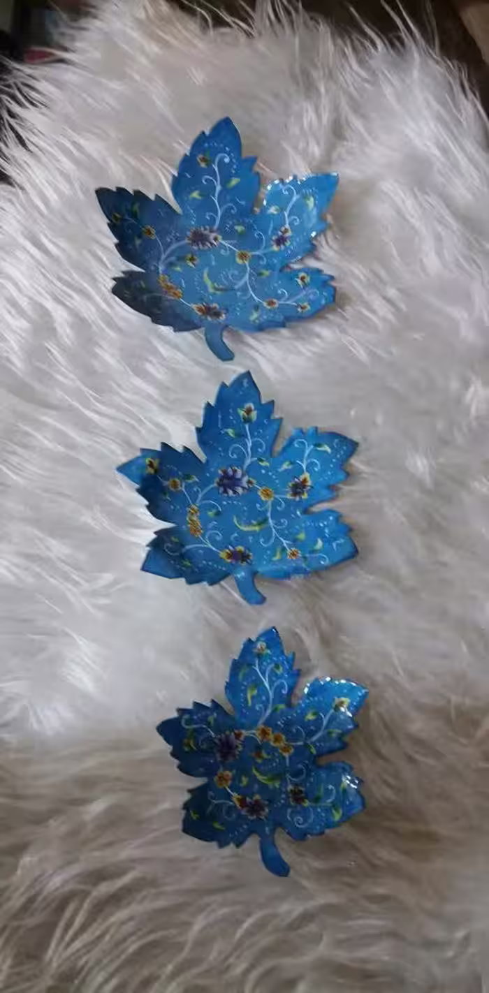 سری سه تایی دیوارکوب طرح برگ میناکاری کد 10373