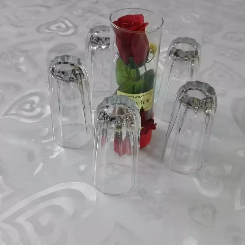 سفره رومیزی 8 نفره طرح دار  شفاف ابعاد 260در 140 سانتی متر  آرین کاور