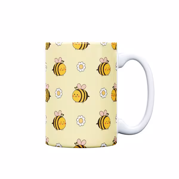 ماگ مدل فانتزی طرح زنبور عسل کد 1252