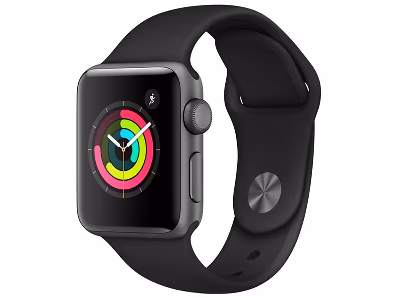 ساعت هوشمند اپل واچ سری 3 مدل 38mm Space Gray Aluminum Case with Black Sport Band