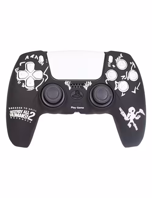 روکش محافظ دسته PS5 لیزری مشکی سفید طرح دیستروی آل هیومنز