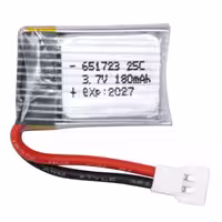 باتری لیتیوم پلیمر 3.7v ظرفیت 180mAh تک سل 25c مارک MAXCELL کد 651723