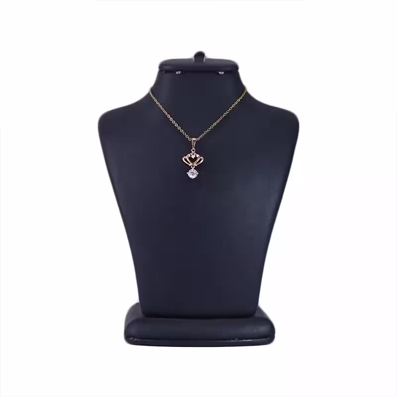 گردنبند استیل زنانه آویز قلب سلطنتی طلایی | xp 41624