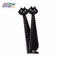 خط کش فانتزی چوبی 15 سانتی طرح گربه سیاه