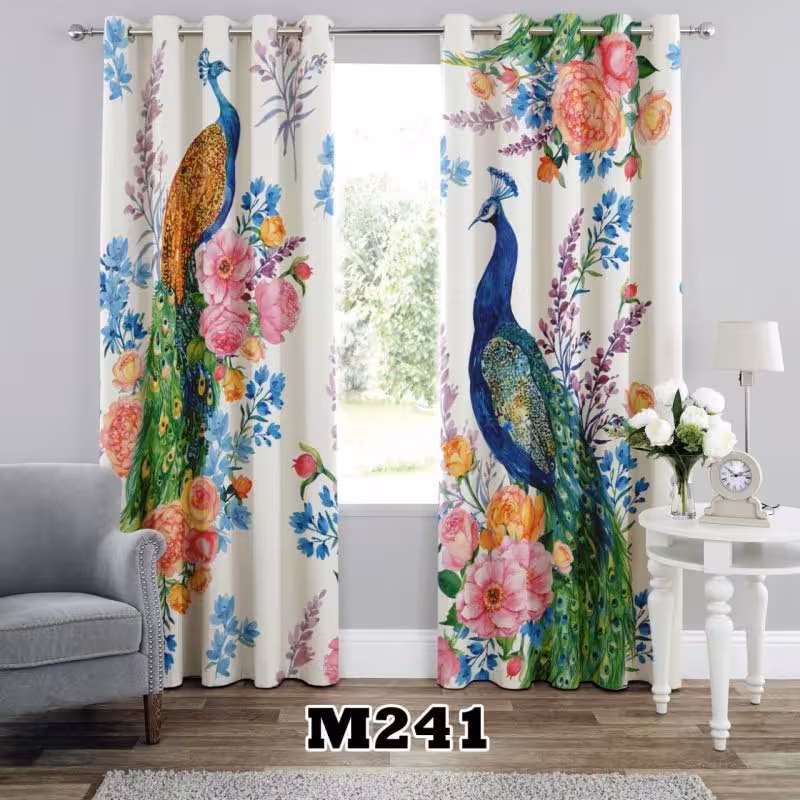 پرده سه بعدی طرح طاووس