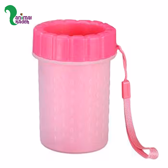 پنجه شور استوانه‌ای کوچک مخصوص شستشوی پای سگها (صورتی)