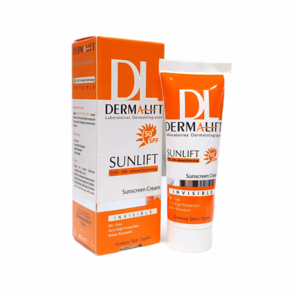 کرم ضدآفتاب بی رنگ مناسب پوست چربSPF50 حجم40 میل درمالیفت