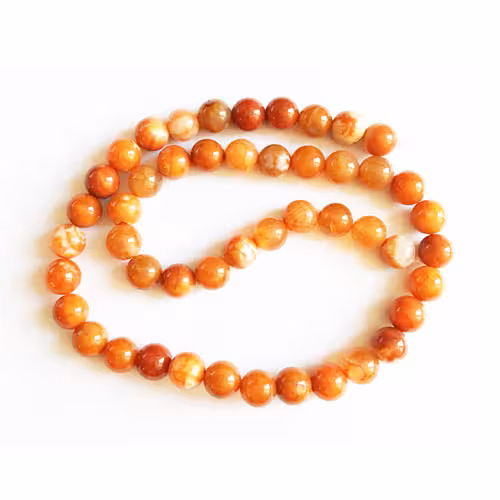 سنگ عقیق قهوه ای رگه دار 8mm