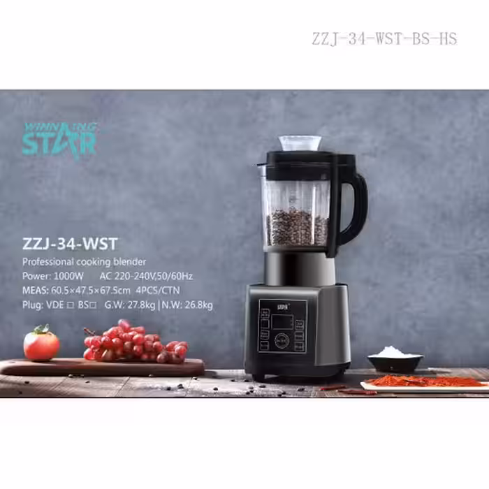 غذاساز اصلی برند وینینگ استار مدل WST-300H دستگاه غذا ساز چند کاره اسیاب برقی ، پودر کن ،خرد کن ،میکسر،مخلوط کن ،سوپ ساز، با امکان تنظیم سرعت و دما Winning Star WST-300H Multi functiona High Speed Blender Mixer Juicer