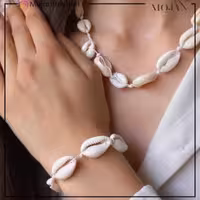 ست گردنبند و دستبند صدفی