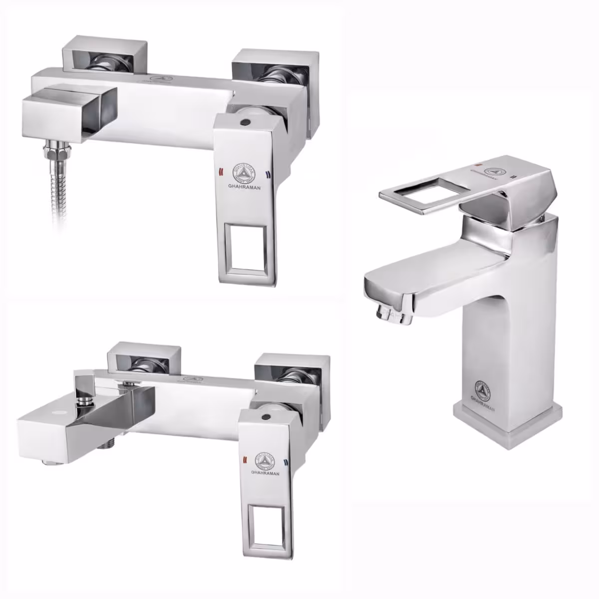 ست شیرآلات سه تکه قهرمان مدل فلت برسام