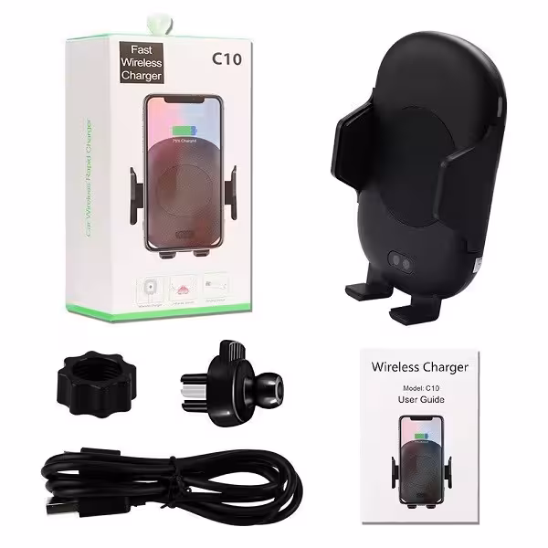 پایه نگهدارنده و شارژر بی سیم گوشی موبایل مدل C10 کد3087