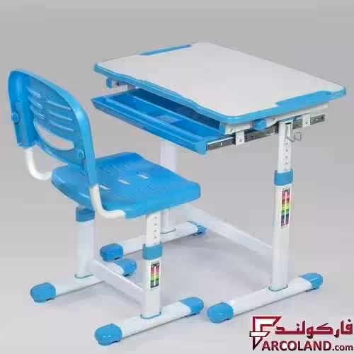 ست میز تحریر و صندلی مدل قابل تنظیم رنگ آبی