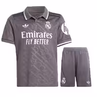 کیت سوم بچه گانه رئال مادرید 2025 تایلندی با لوگوی دوختی