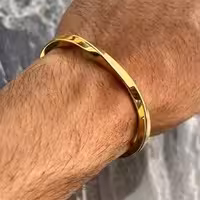 دستبند زنانه و مردانه استیل طلایی