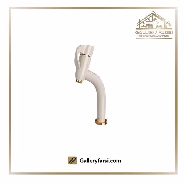 شیر روشویی شودر پایه بلند مدل دانته شیری طلا