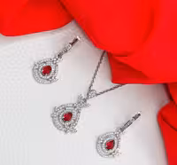 نیمست نقره یاقوت سرخ جواهری کد 00202