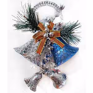 اویز زنگوله درخت کریسمس نقره ای کد 3