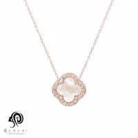 گردنبند نقره زنانه ونکلیف رزگلد مدل KEC C28 R