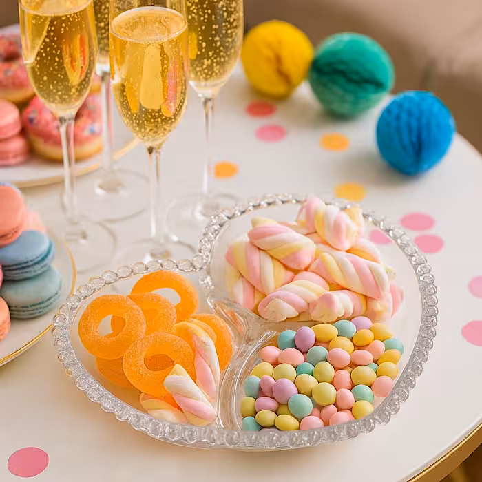 ظرف سرو قلبی مرواریدی