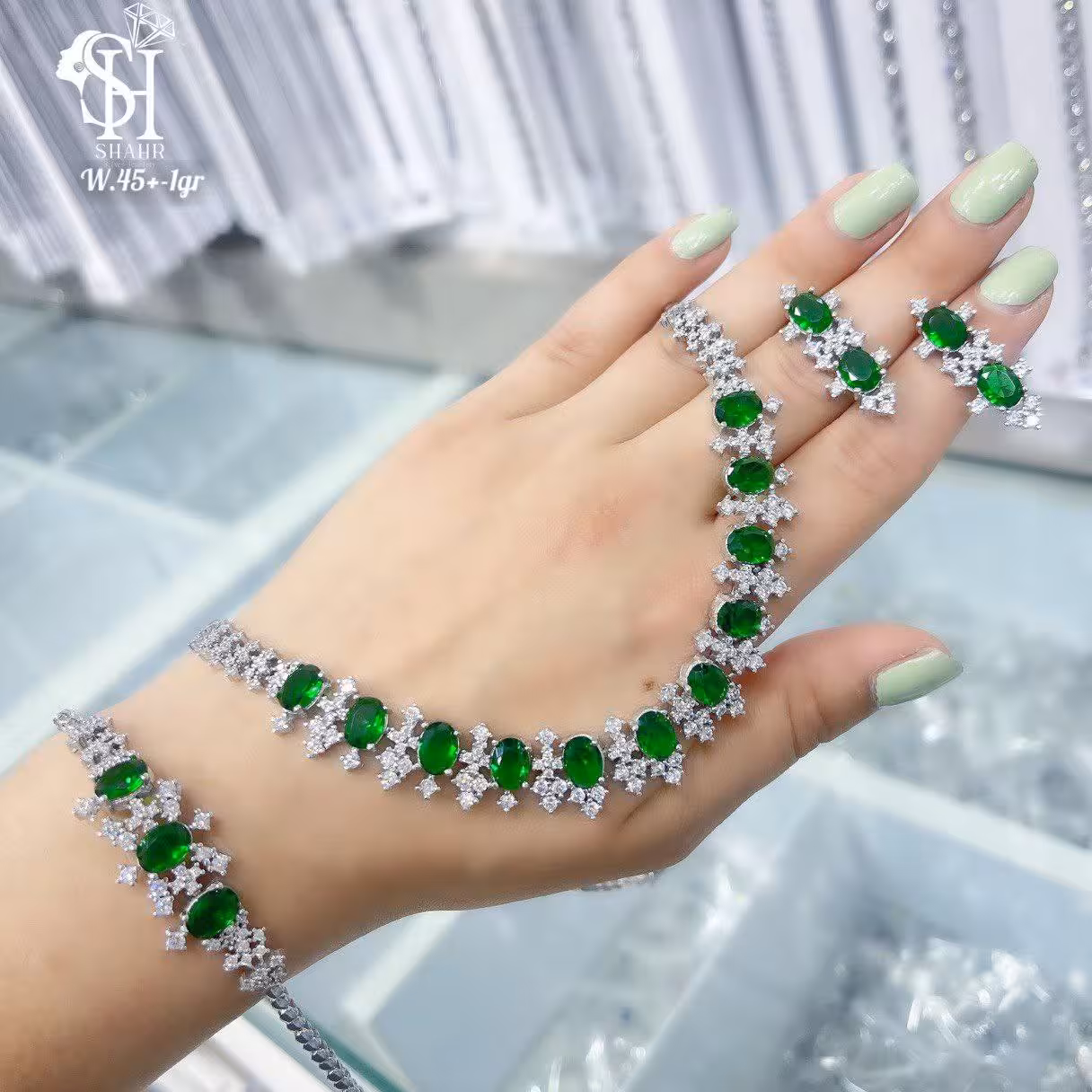 سرویس نگیندار نقره جواهری