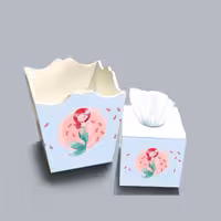 ست سطل و جا دستمال چوبی کودک طرح پری دریایی کد A1770