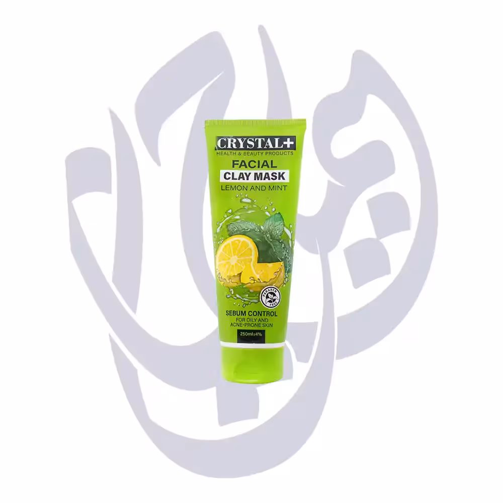 ماسک صورت پوست چرب و آکنه دار کریستال پلاس لیمو نعناع CLAY MASK 250ml