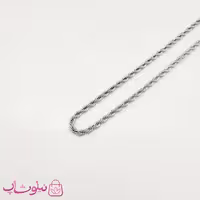 زنجیر طنابی مردانه سیلور استیل 3 میل طول 75 سانت کد 859