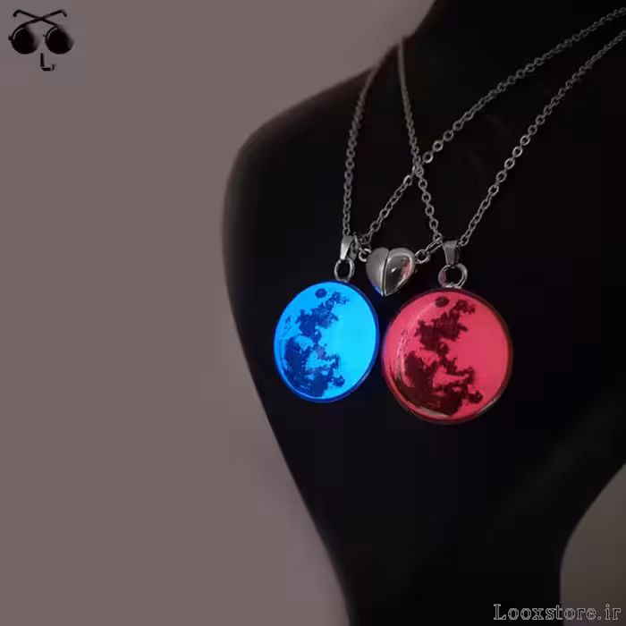 گردنبند ست عاشقانه شیک ماه شبتاب مگنتی