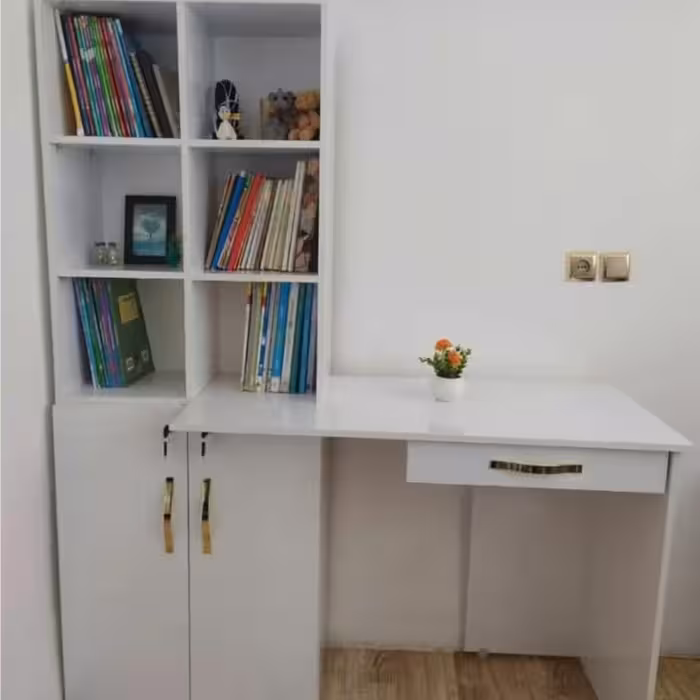 میز تحریر وکتابخانه با دودرب وکشو(پس کرایه)