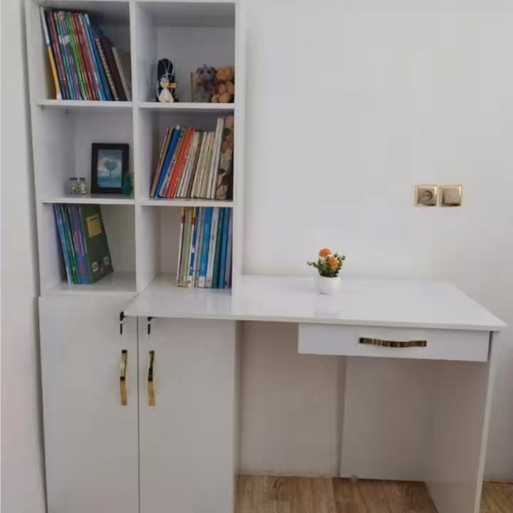 میز تحریر وکتابخانه با دودرب وکشو(پس کرایه)