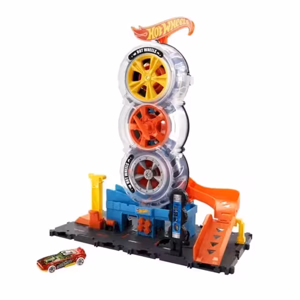 کیت بازی سیتی هات ویلز مدل Super Twist Tire Shop