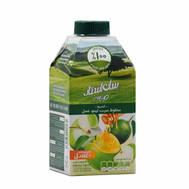 آبمیوه مخلوط سیب ،لیمو و عسل سان استار 500 میلی لیتری