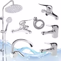 مجموعه 7تکه شیرآلات اردکی همراه علم دوش آب و هوا