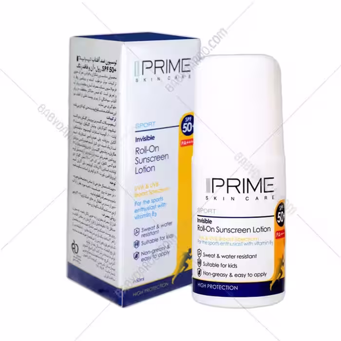 لوسیون رولی ضد آفتاب  SPF50 پریم فاقد رنگ | Prime Roll-On Sunscreen Lotion