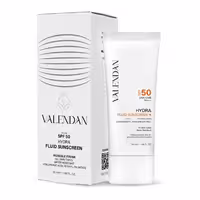 فلوئید ضدآفتاب آبرسان بی رنگ SPF50 ولندان 50 میلی لیتر | valendan spf 50 hydra fluid sunscreen 50 ml