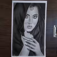 نقاشی چهره سیاه قلم سفارشی