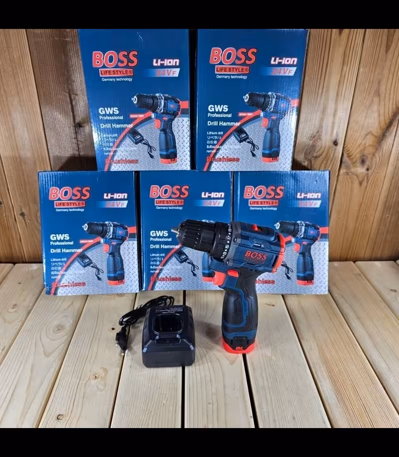 دریل شارژی 24 ولت براشلس جدید باس مدل Bs3033