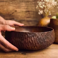 کاسه چوبی بلوط کد 0338