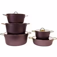 سرویس قابلمه یونیک فلورانس بادمجانی 10 پارچه UN-8405