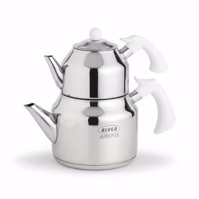 کتری قوری استیل لوله دار سفید ریور 2166