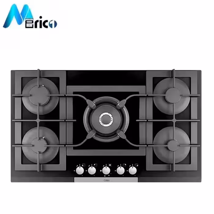 گاز رومیزی کن کد CG9571 پنج شعله شیشه و استیل